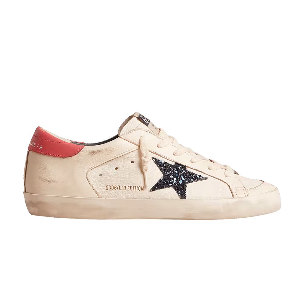 Golden Goose Women's Superstar LTD White Blue Red Glitter