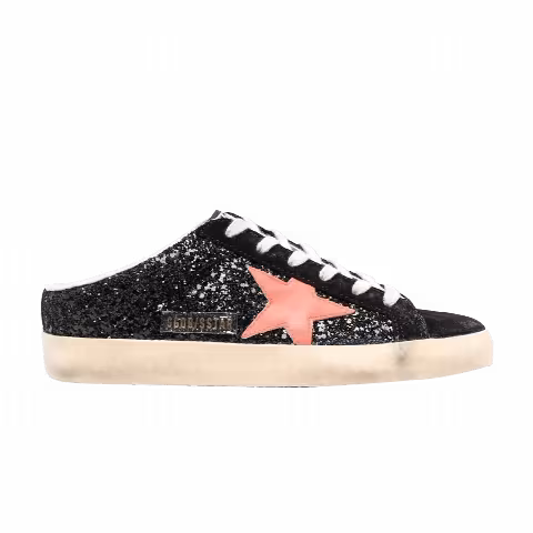 Golden Goose Wmns Superstar Sabot 'Glitter - Black Coral Red'