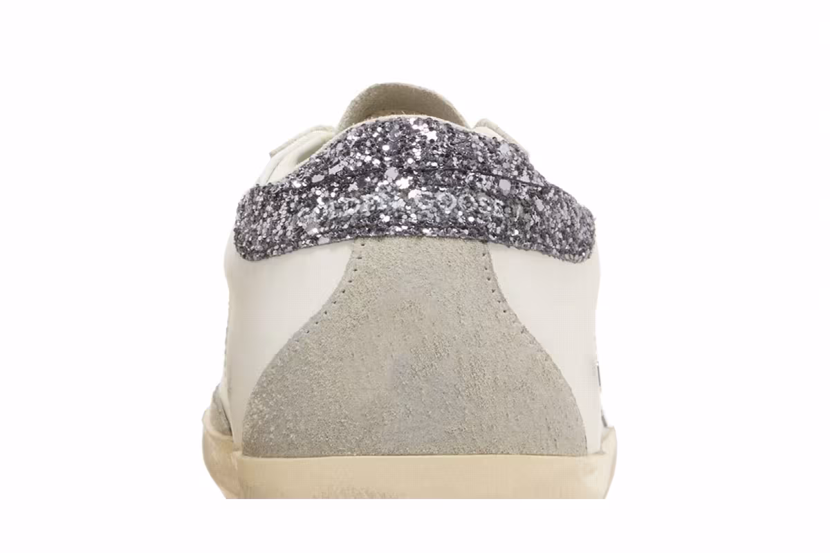 Golden Goose Women's Superstar White Grey Glitter, view 8