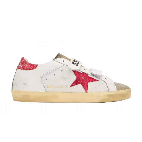 Golden Goose Wmns Old School 'White Taupe Red'