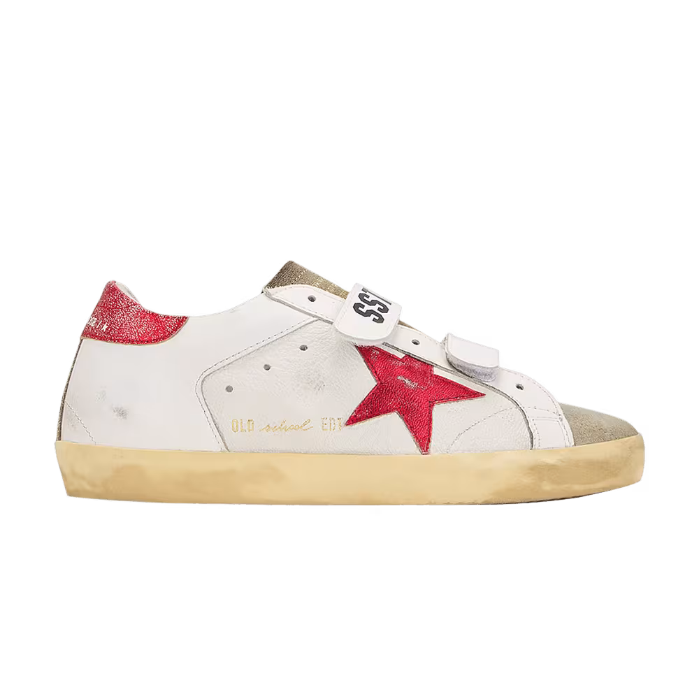 Golden Goose Women's Old School White Taupe Red