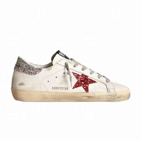 Golden Goose Wmns Superstar 'Glittery Red Star'