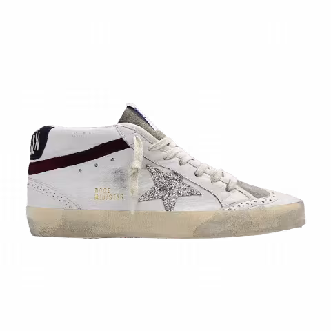 Golden Goose Wmns Mid Star 'White Silver Glitter'
