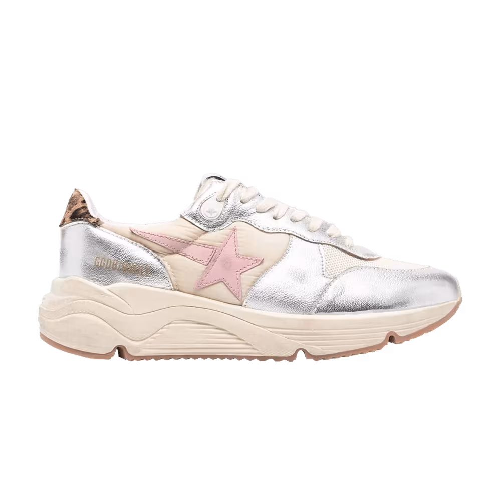 Golden Goose Women's Running Sole Beige Silver Leopard