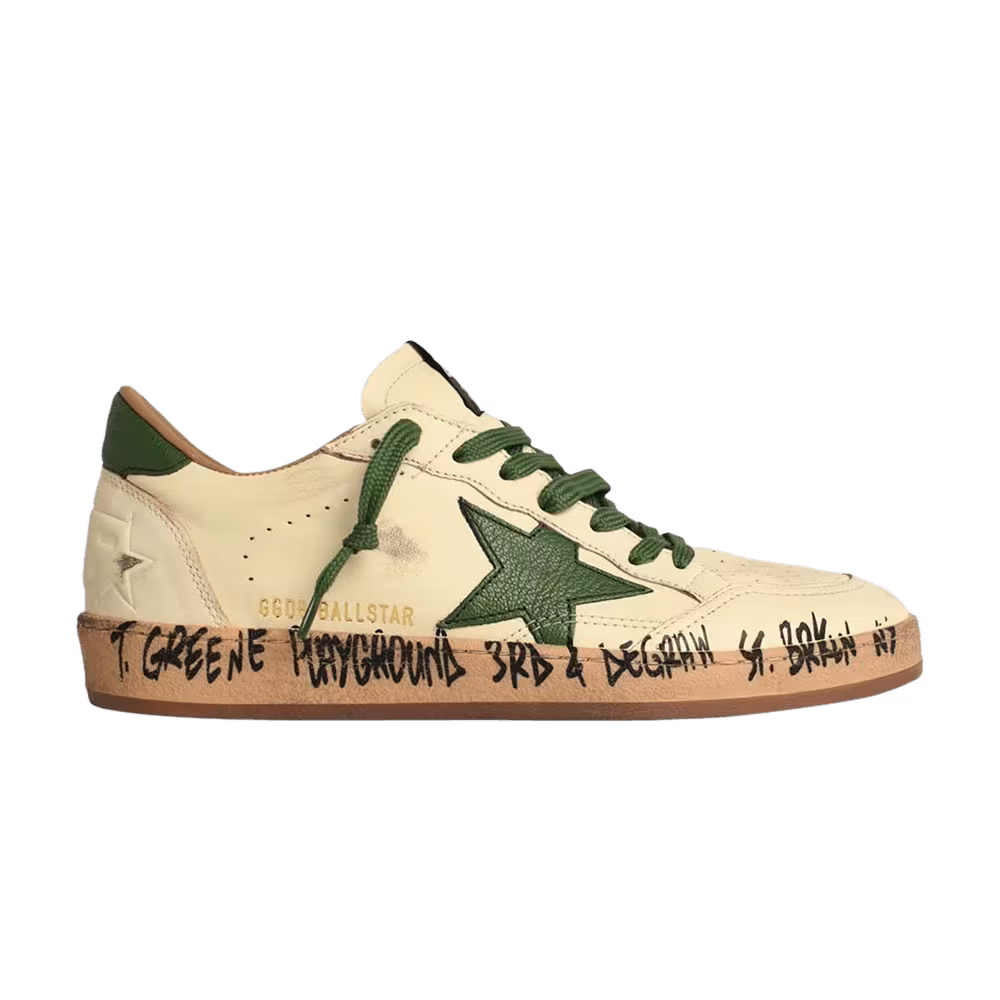 Golden Goose Ball Star White Green