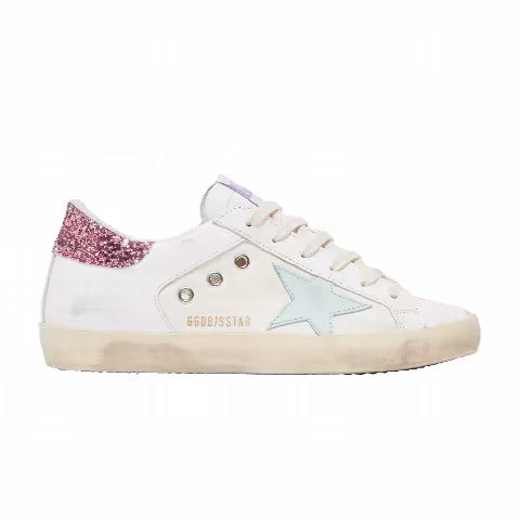 Golden Goose Wmns Superstar 'White Light Blue Pink Glitter'