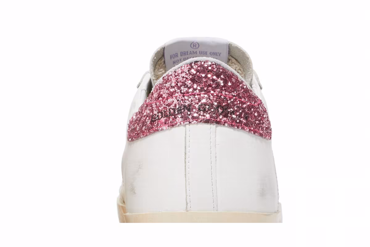 Golden Goose Women's Superstar White Light Blue Pink Glitter, view 8