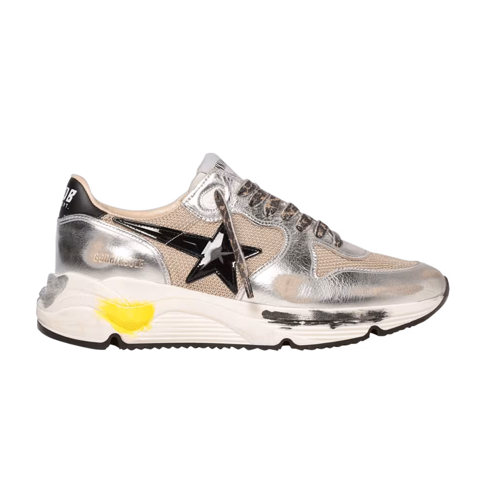 Golden Goose Running Sole Silver Beige