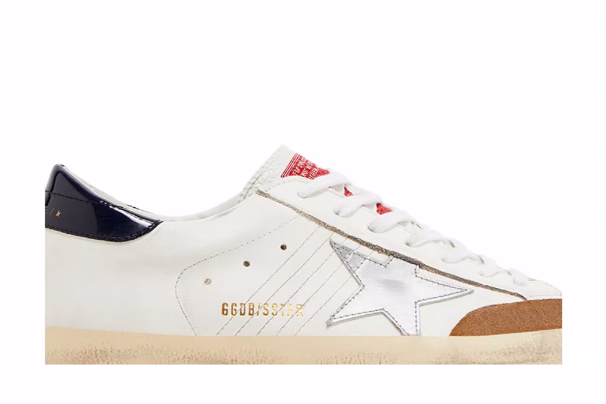 Golden Goose Superstar White Beige Silver Blue, view 3