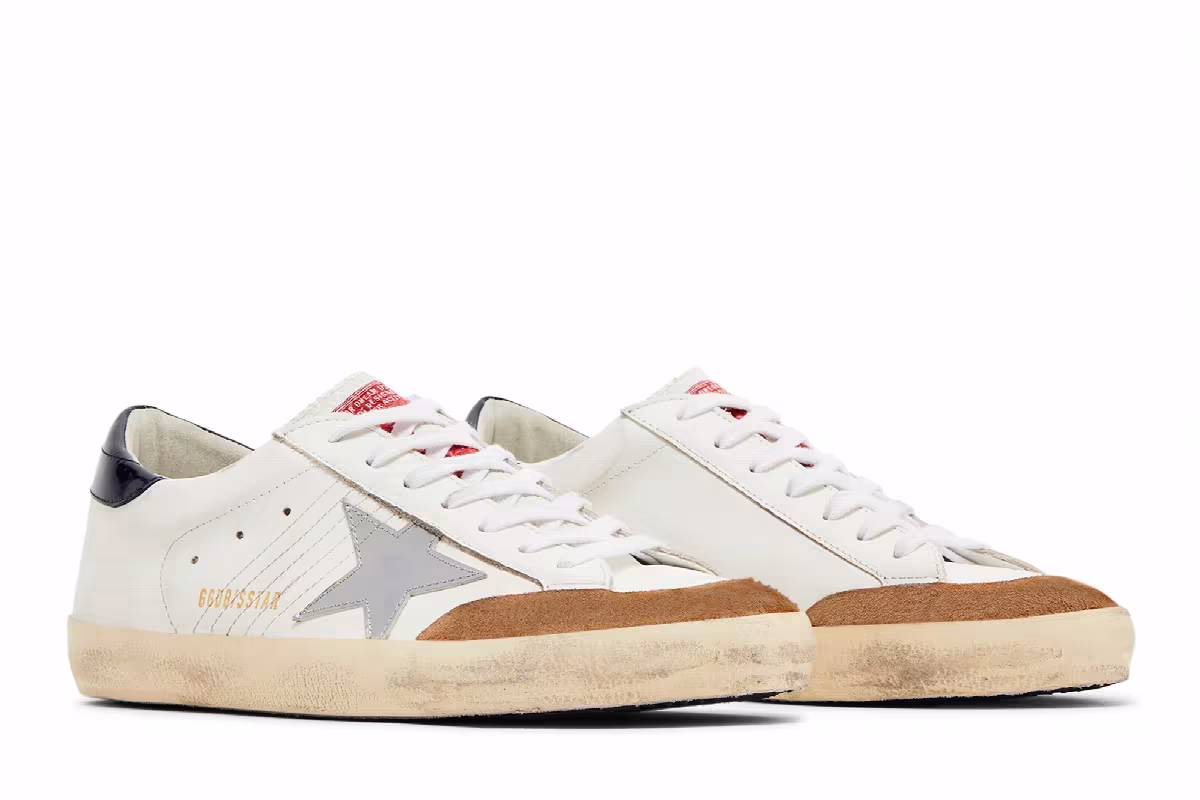 Golden Goose Superstar White Beige Silver Blue, view 9