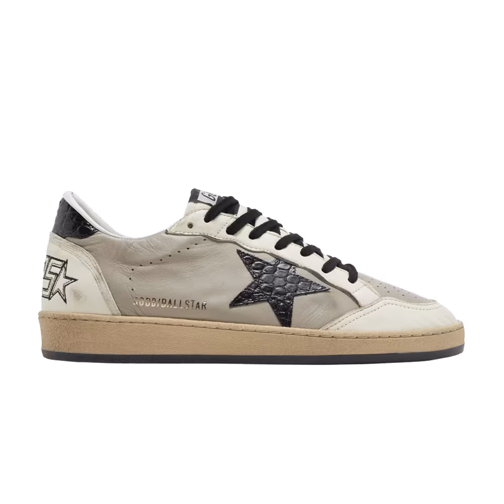 Golden Goose Ball Star Beige Black Croc