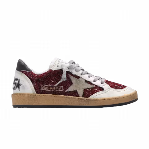 Golden Goose Wmns Ball Star 'Bordeaux Glitter'