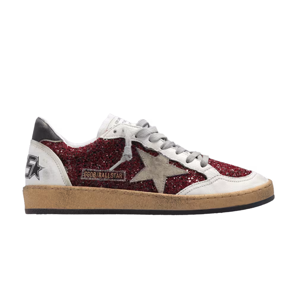 Golden Goose Women's Ball Star Bordeaux Glitter