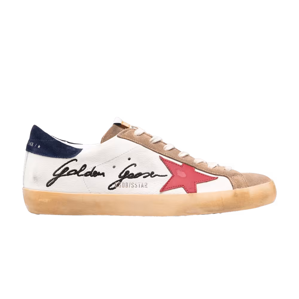 Golden Goose Superstar Signature Embroidery - White Tobacco