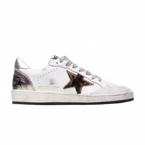 Golden Goose Wmns Ball Star 'White Silver Leopard'