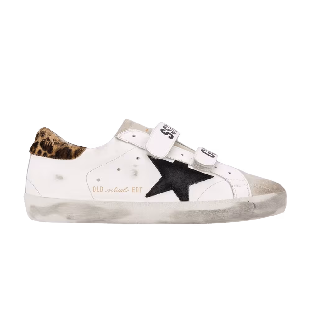 Golden Goose Women's Old School White Leopard