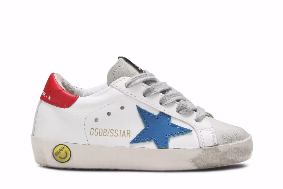Golden Goose Superstar Infant White Blue Red, view 2