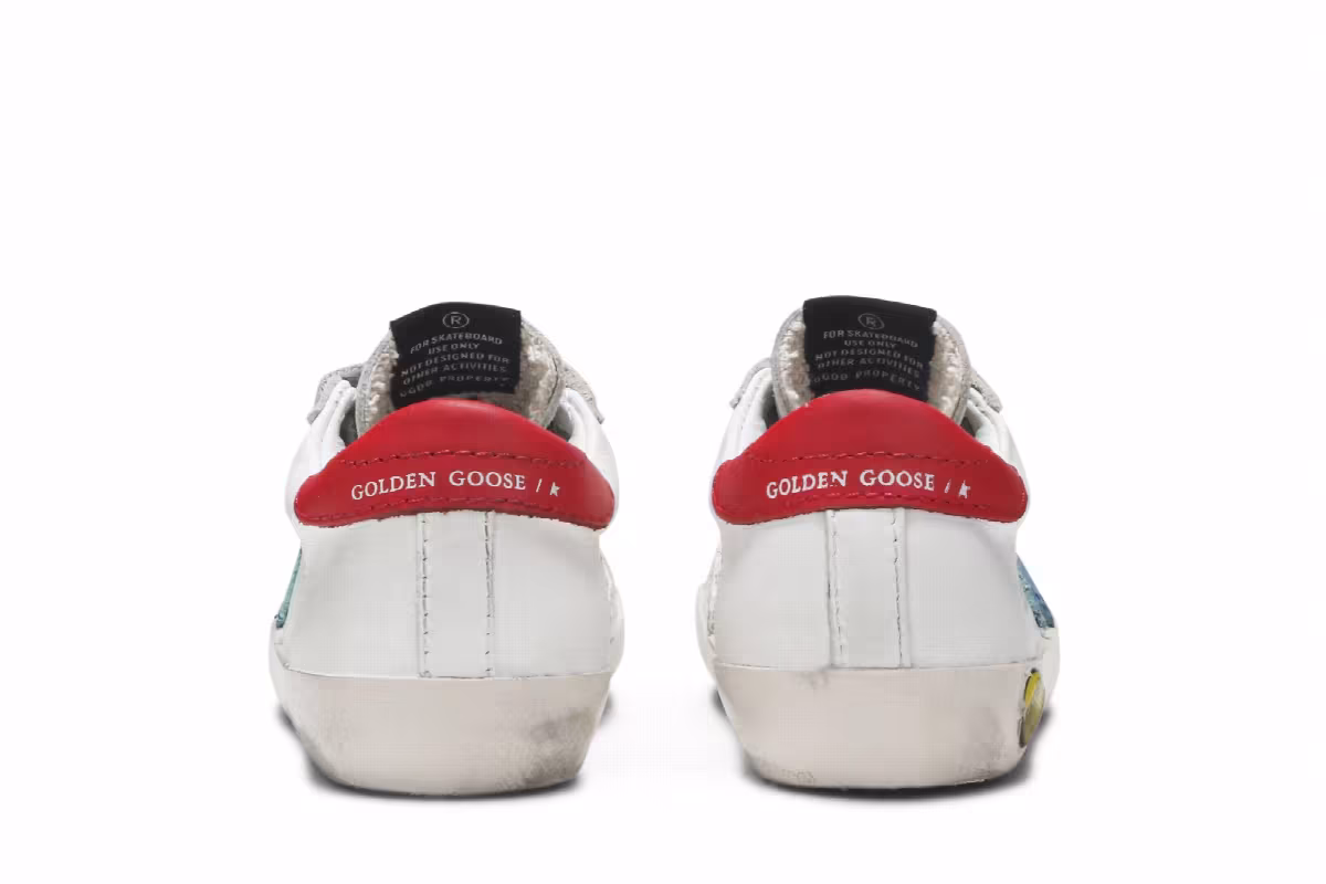 Golden Goose Superstar Infant White Blue Red, view 7