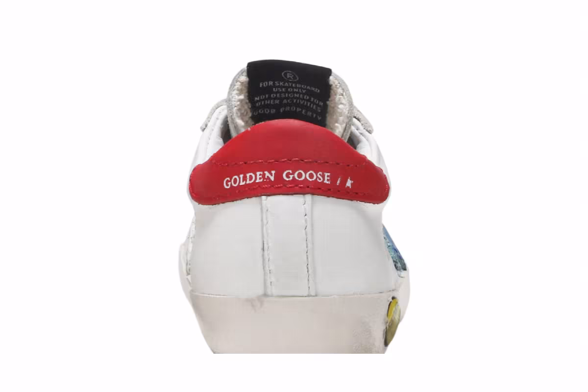 Golden Goose Superstar Infant White Blue Red, view 8
