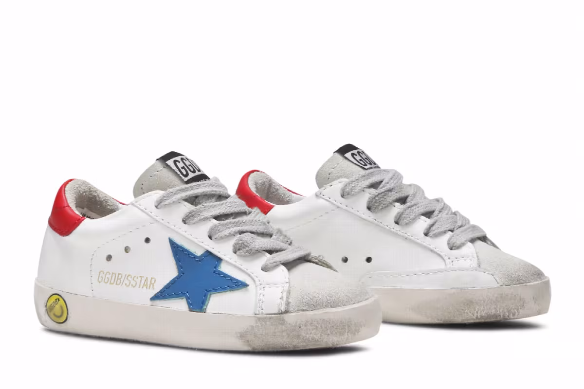 Golden Goose Superstar Infant White Blue Red, view 9
