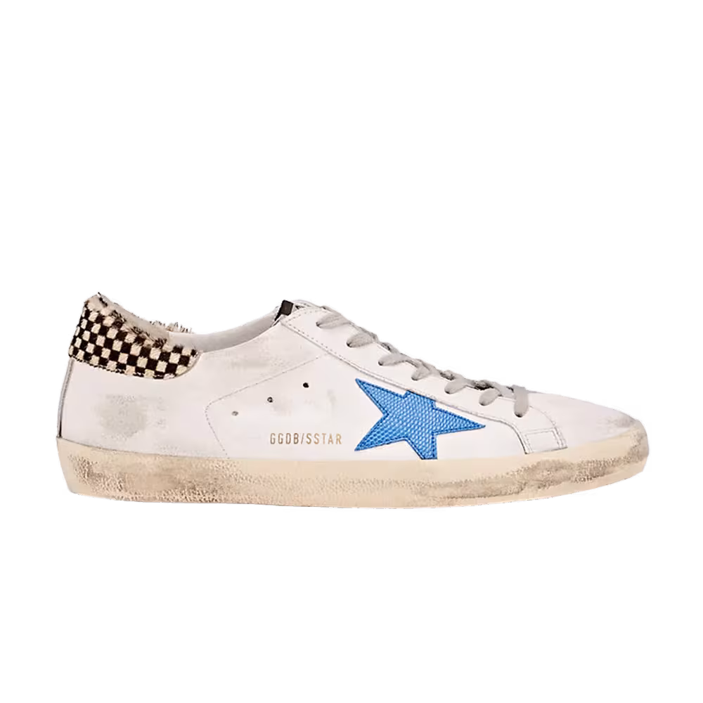 Golden Goose Distressed Superstar Low Top Sneaker Cream Blue