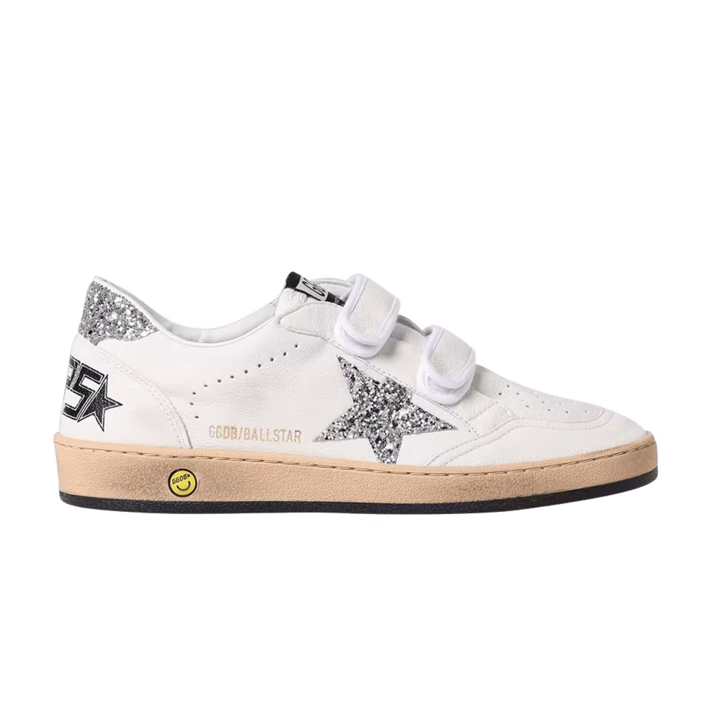 Golden Goose Ball Star Strap Kids White Silver
