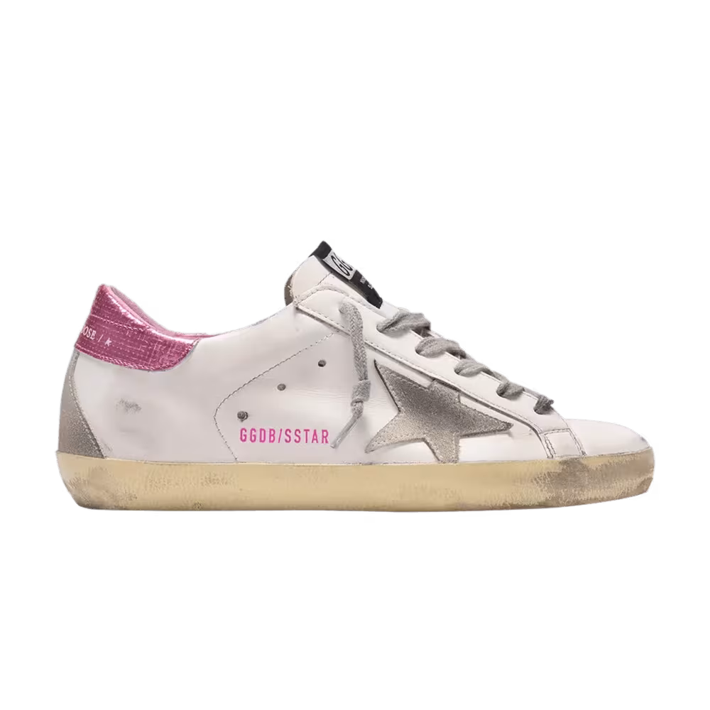 Golden Goose Women's Superstar White Fuchsia Lizard