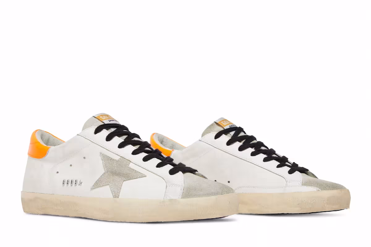 Golden Goose Superstar White Orange Fluo, view 9