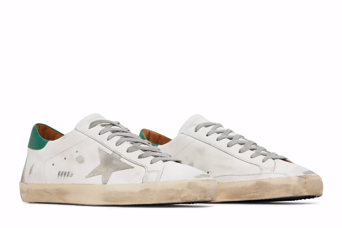 Golden Goose Superstar White Green, view 9