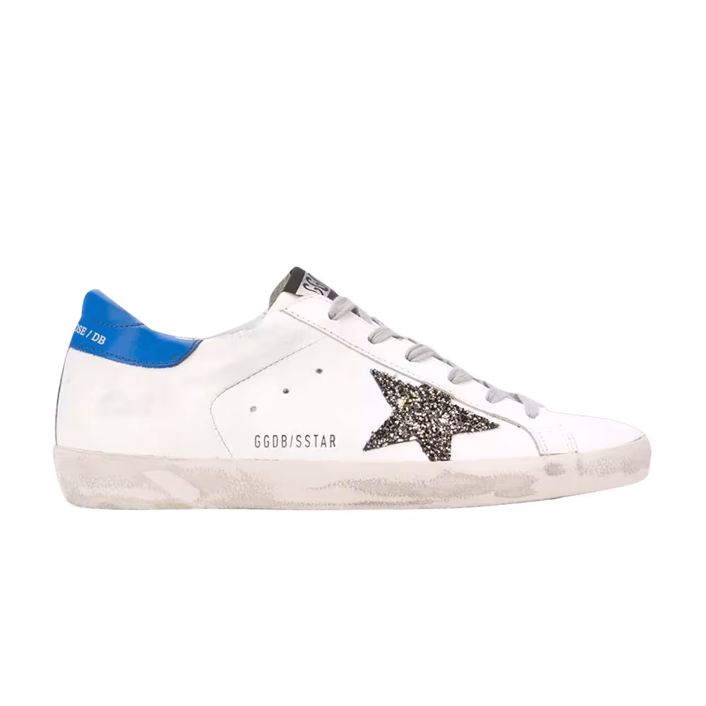 Golden Goose Women's Superstar White Blue Glitter
