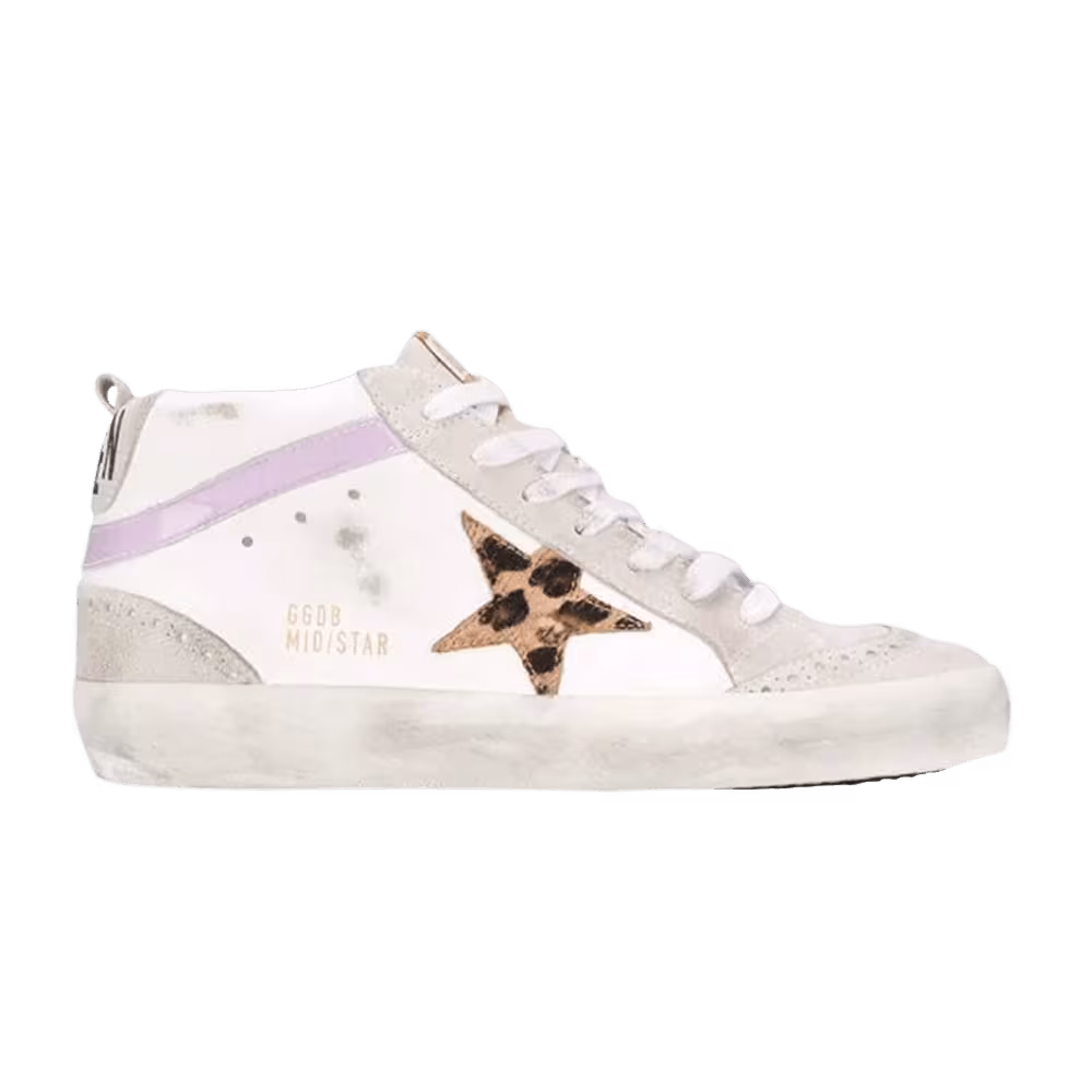 Golden Goose Women's Mid Star White Leopard