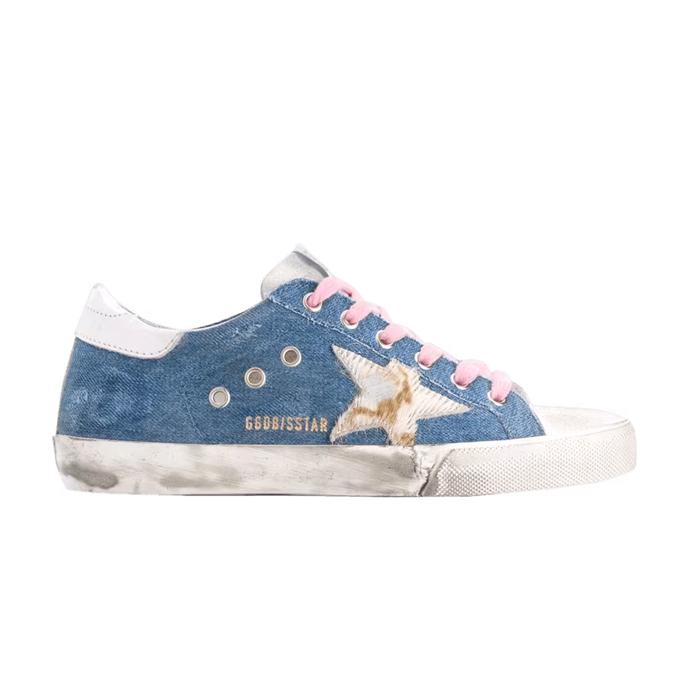 Golden Goose Women's Superstar Light Blue Denim Cow Star