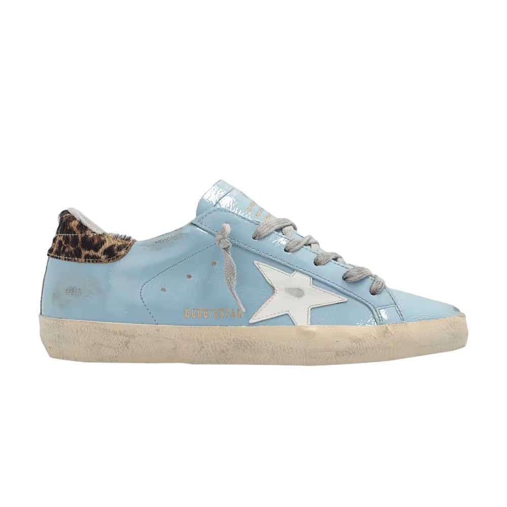 Golden Goose Women's Superstar Light Blue Leopard