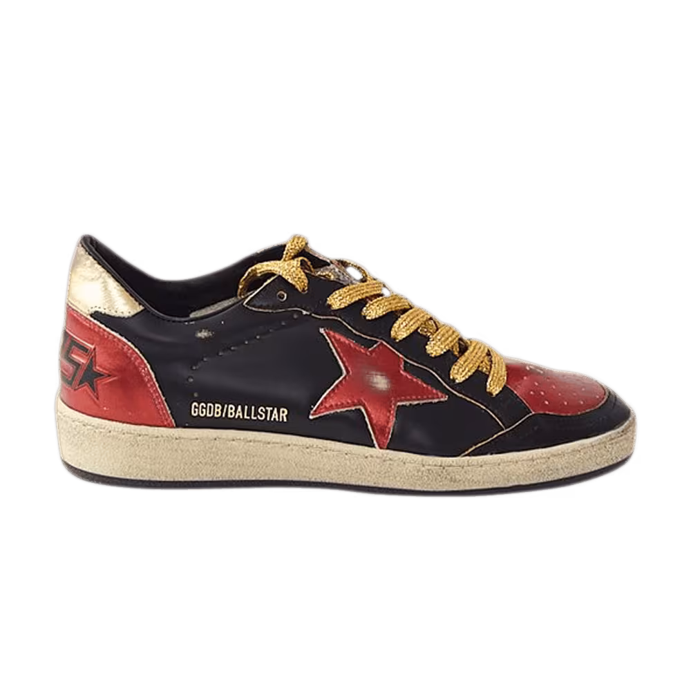 Golden Goose Women's Ball Star Black Red Gold