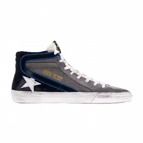 Golden Goose Distressed Slide High 'Grey Black'