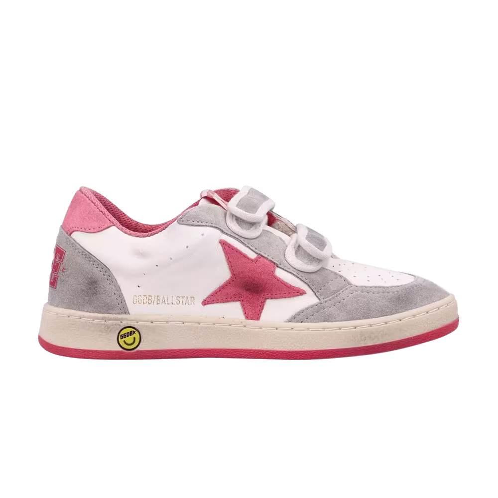 Golden Goose Ball Star Strap Kids White Red Taupe