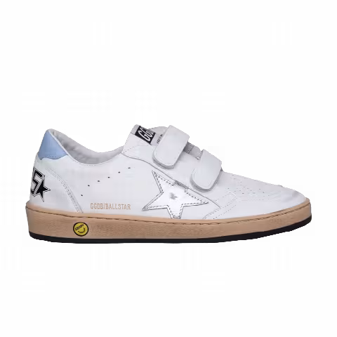 Golden Goose Ball Star Strap Kids 'White Silver Blue Fog'