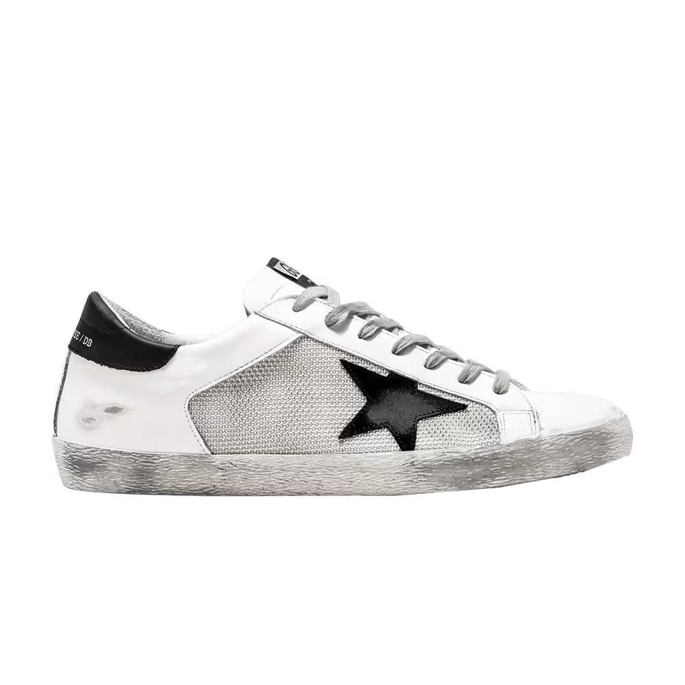 Golden Goose Distressed Superstar Black Heel