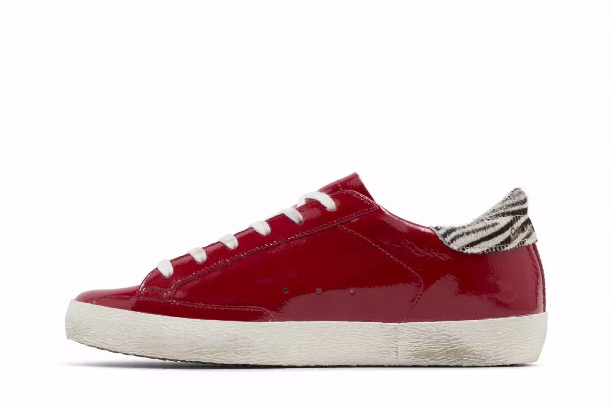 Golden Goose Women's Superstar Red Zebra Stripes, view 4