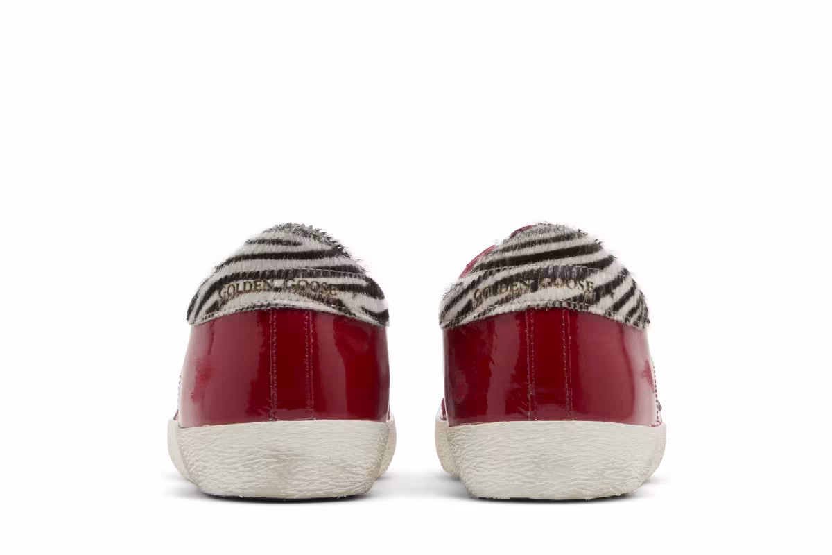 Golden Goose Women's Superstar Red Zebra Stripes, view 7