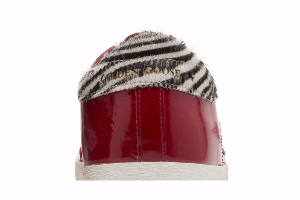 Golden Goose Women's Superstar Red Zebra Stripes, view 8