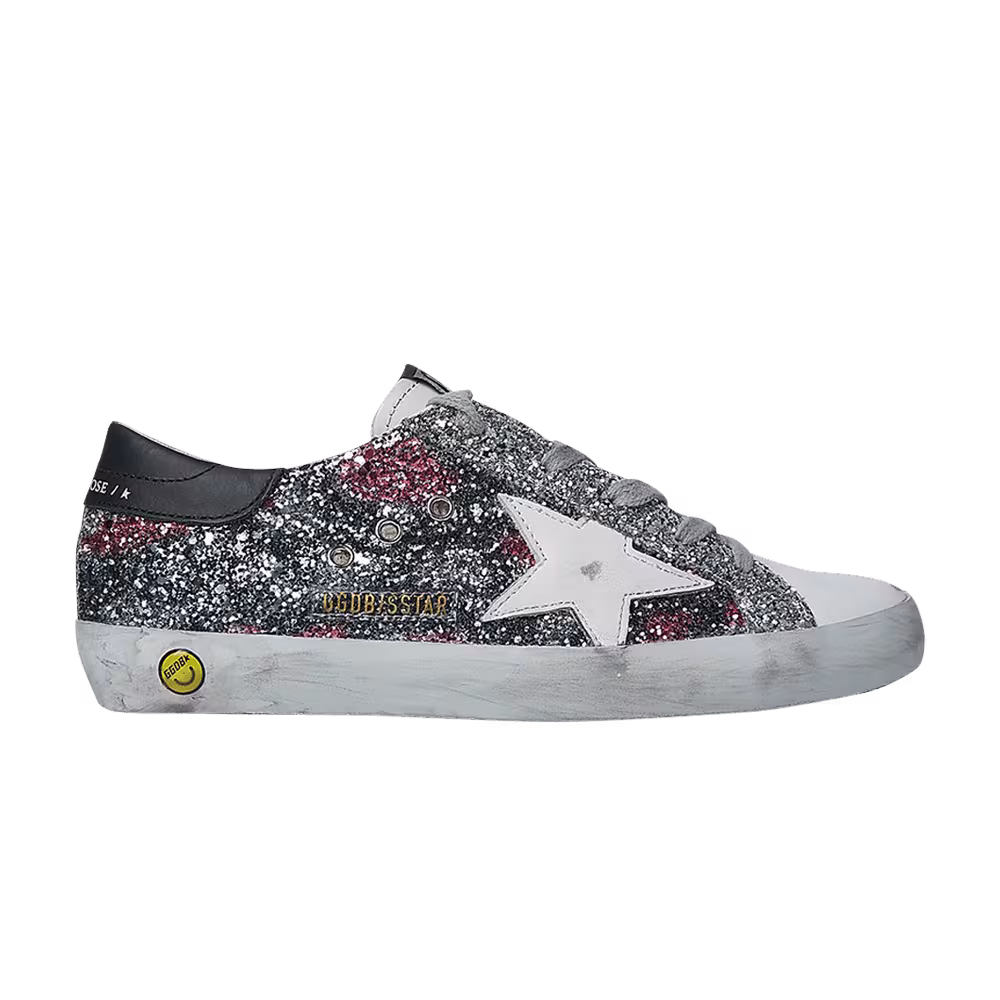 Golden Goose Superstar Kids Black Pink Silver Glitter