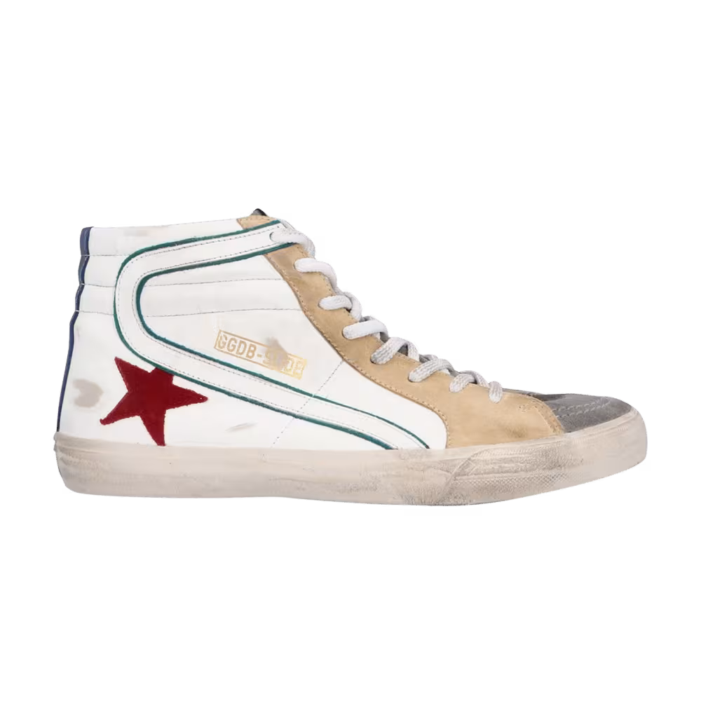 Golden Goose Slide Sneaker White Dark Red