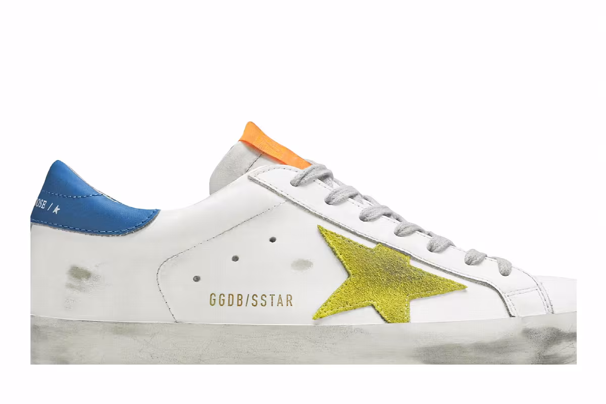 Golden Goose Superstar White Blue Yellow, view 3
