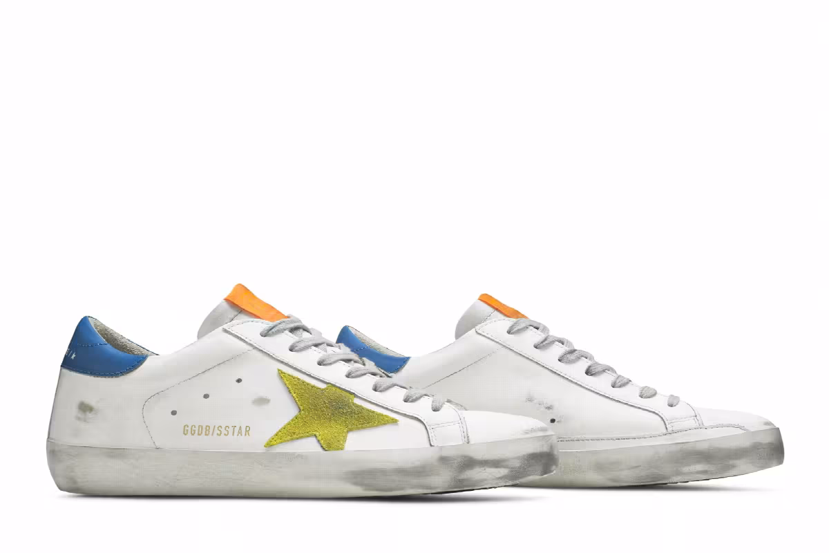 Golden Goose Superstar White Blue Yellow, view 9
