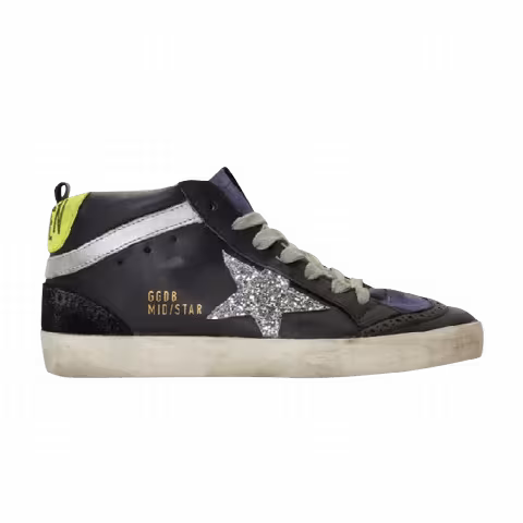 Golden Goose Wmns Mid Star 'Black Silver'