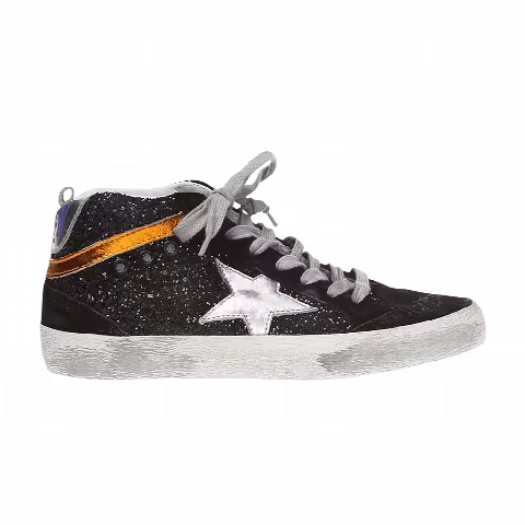 Golden Goose Wmns Mid Star 'Black Silver Glitter'