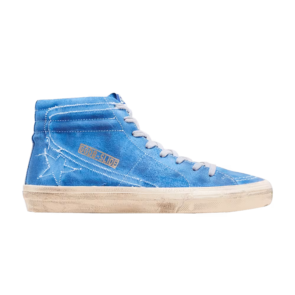 Golden Goose Distressed Slide High Top Sneaker Blue