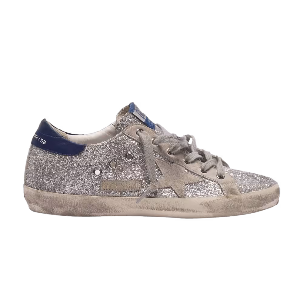 Golden Goose Women's Superstar Silver Glitter Blue