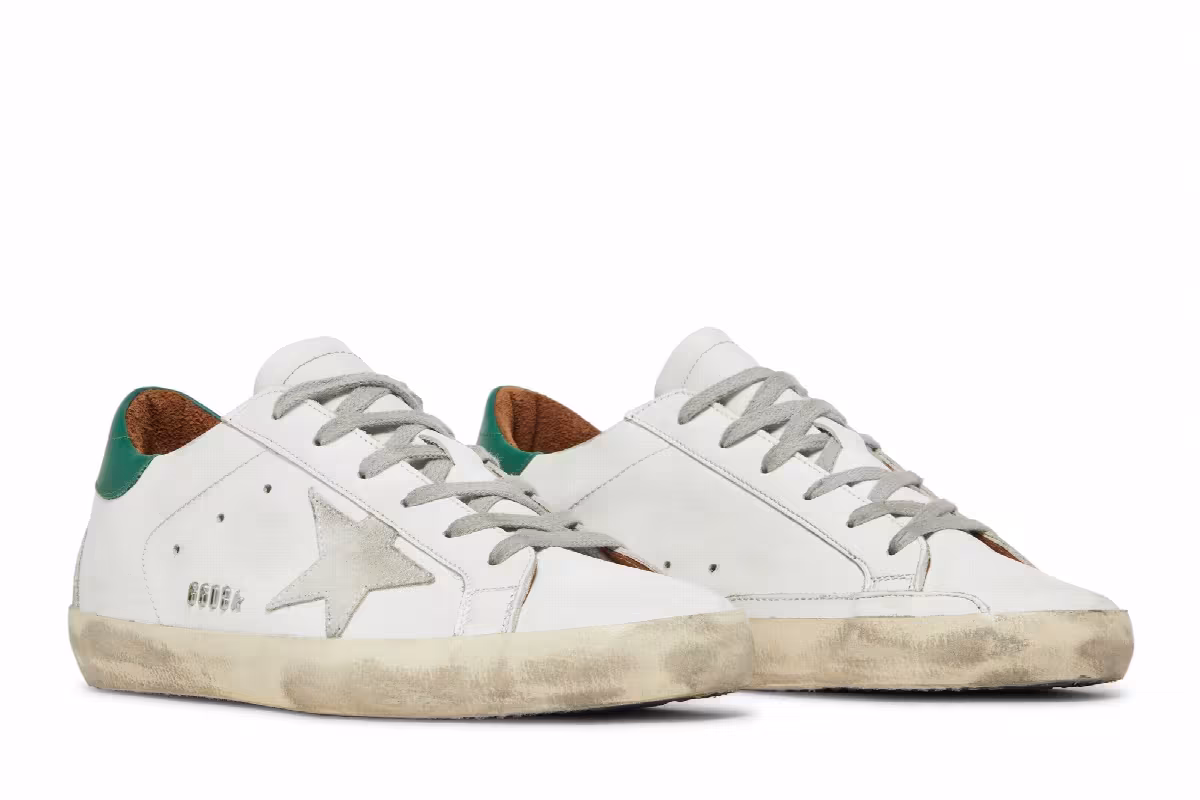 Golden Goose Women's Superstar White Green, view 9